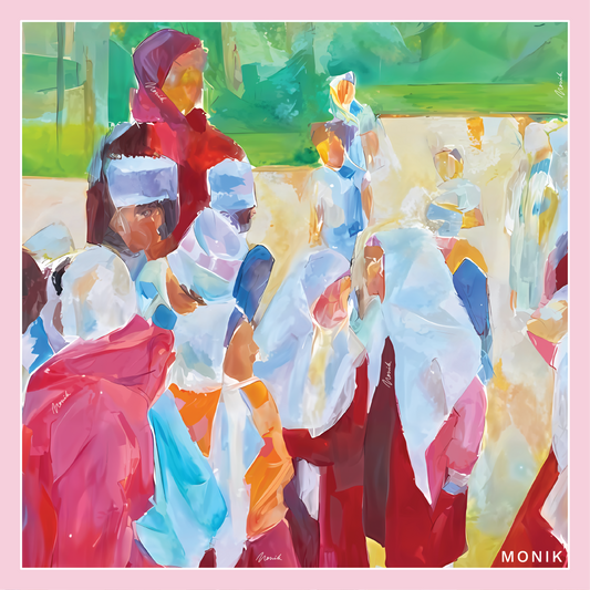 Une école a Oman  – 100% Silk Scarf