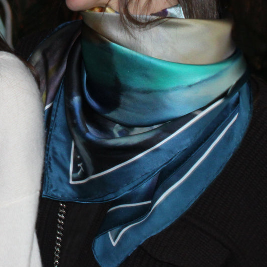 Le pêcheur bleu – 100% Silk Scarf