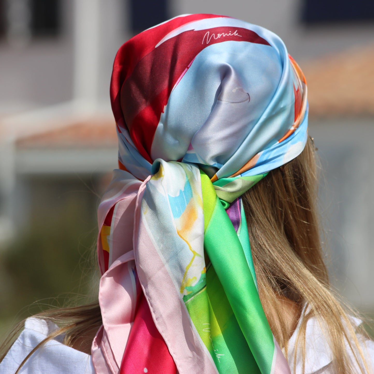 Une école a Oman  – 100% Silk Scarf